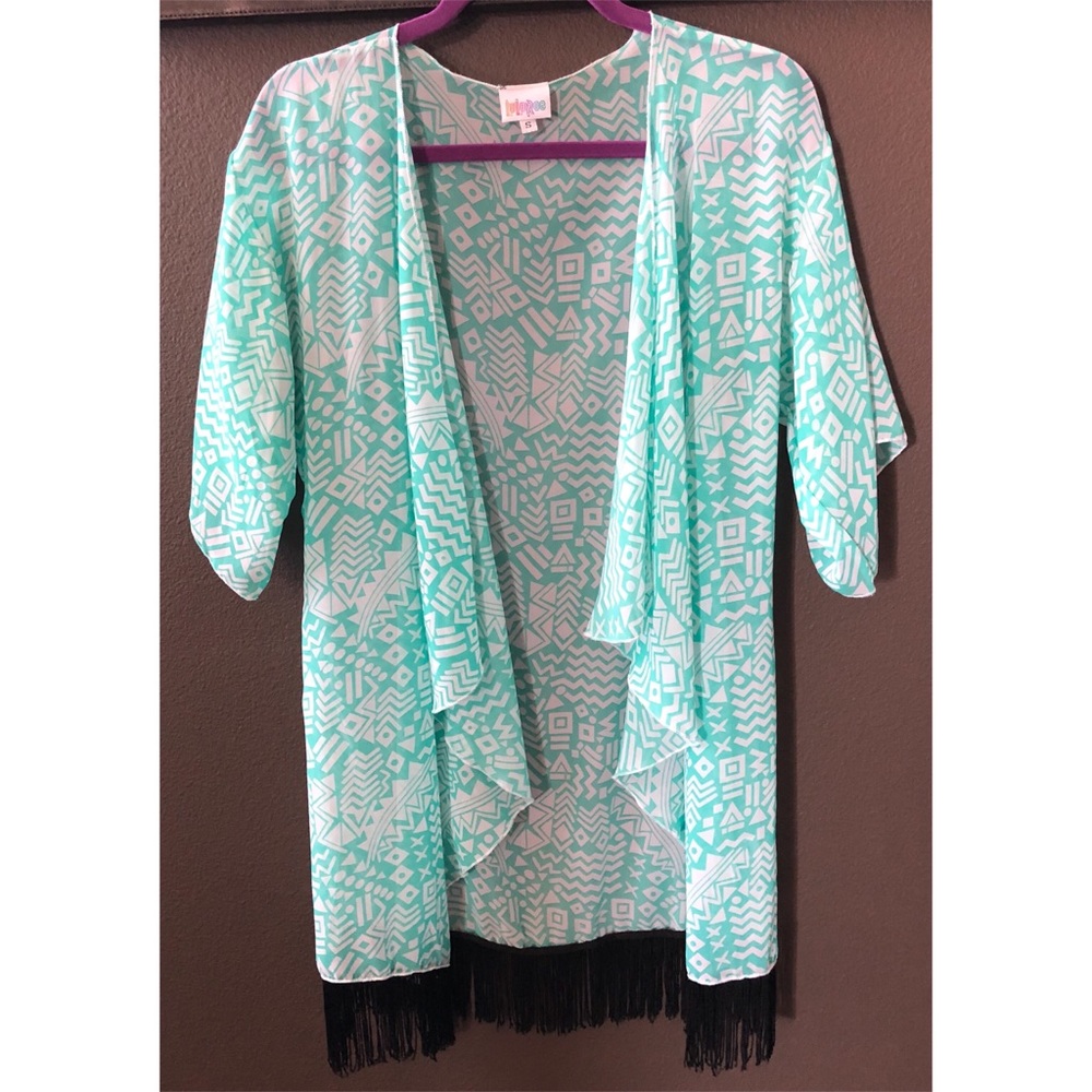 LuLaRoe Boho Sheer Fringe Kimono Cardigan